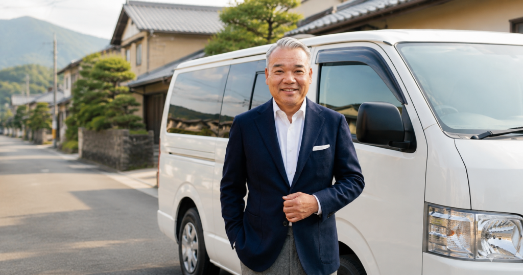 朝倉市で軽バン・ハイエース・1BOXの注文販売に対応する買取！カーマッチ福岡朝倉甘木店の徳永さん