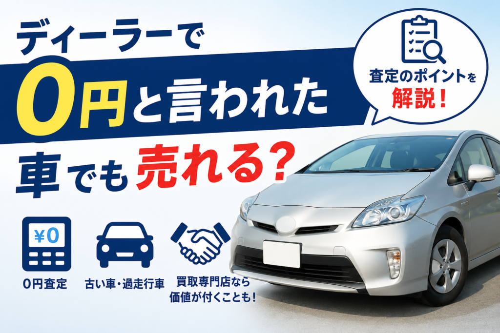 ディーラーで0円と言われた車でも売れる？査定のポイントを解説