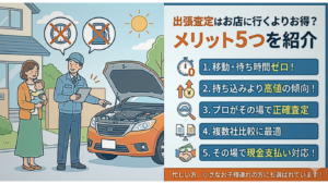 出張査定はお店に行くよりお得?メリット5つを紹介