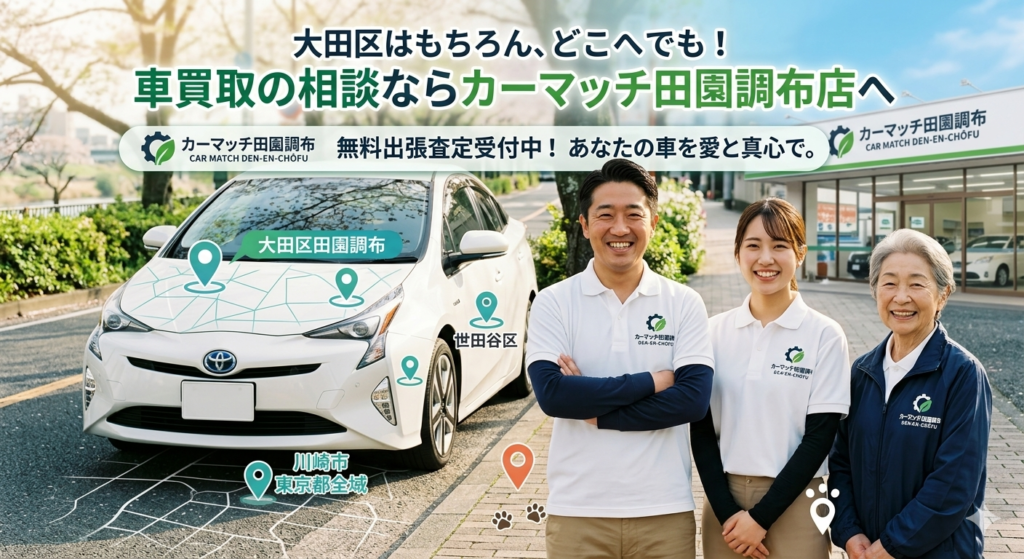 大田区はもちろん、どこへでも！車買取の相談ならカーマッチ田園調布店へ