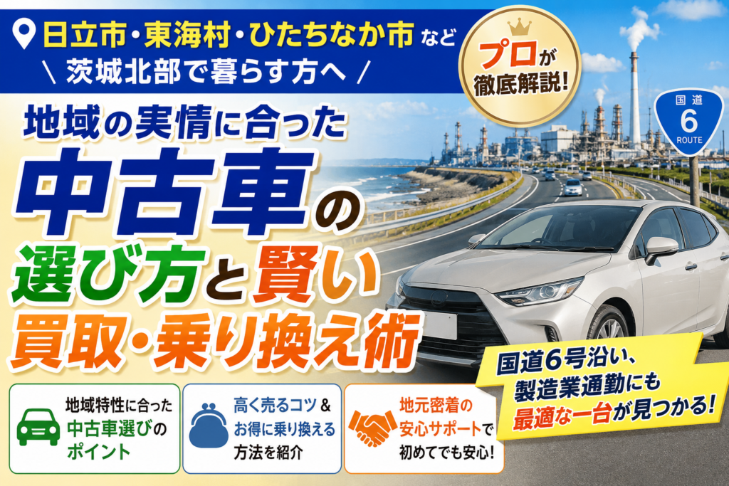 日立市・東海村・ひたちなか市で中古車を選ぶなら！茨城北部の暮らしに合った一台と買取ガイド
