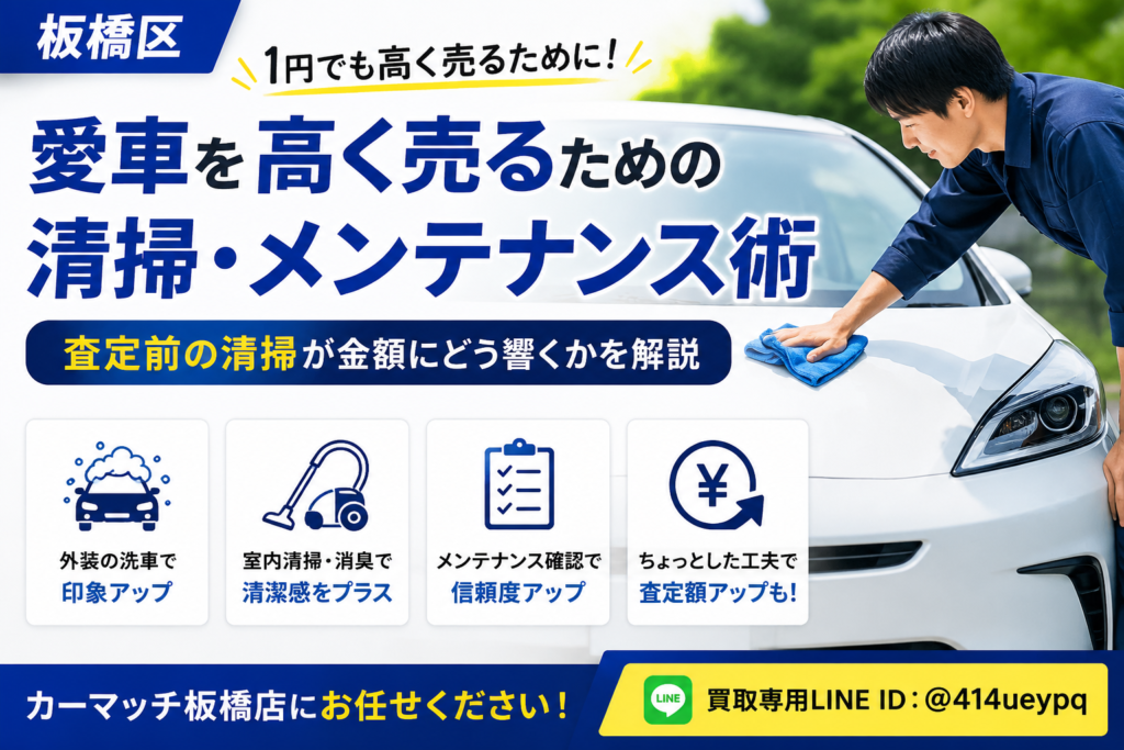 【板橋区】愛車を1円でも高く売るための清掃・メンテナンス術｜査定前にやっておきたいポイント
