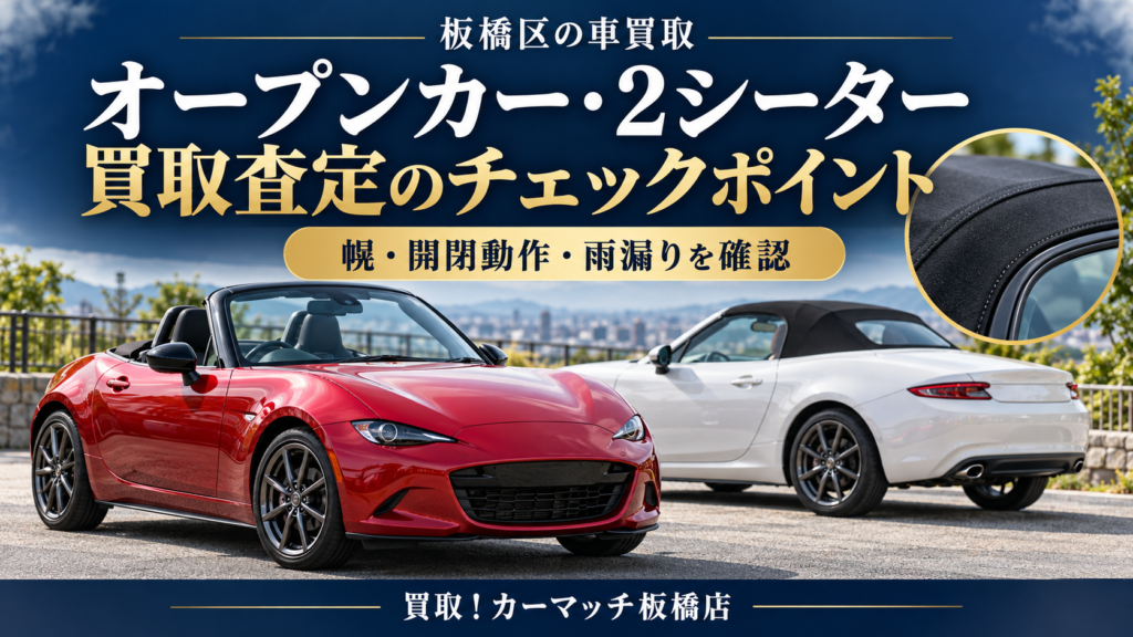 板橋区でオープンカー・2シーターを高く売るには?ロードスター・カブリオレの買取査定ポイント