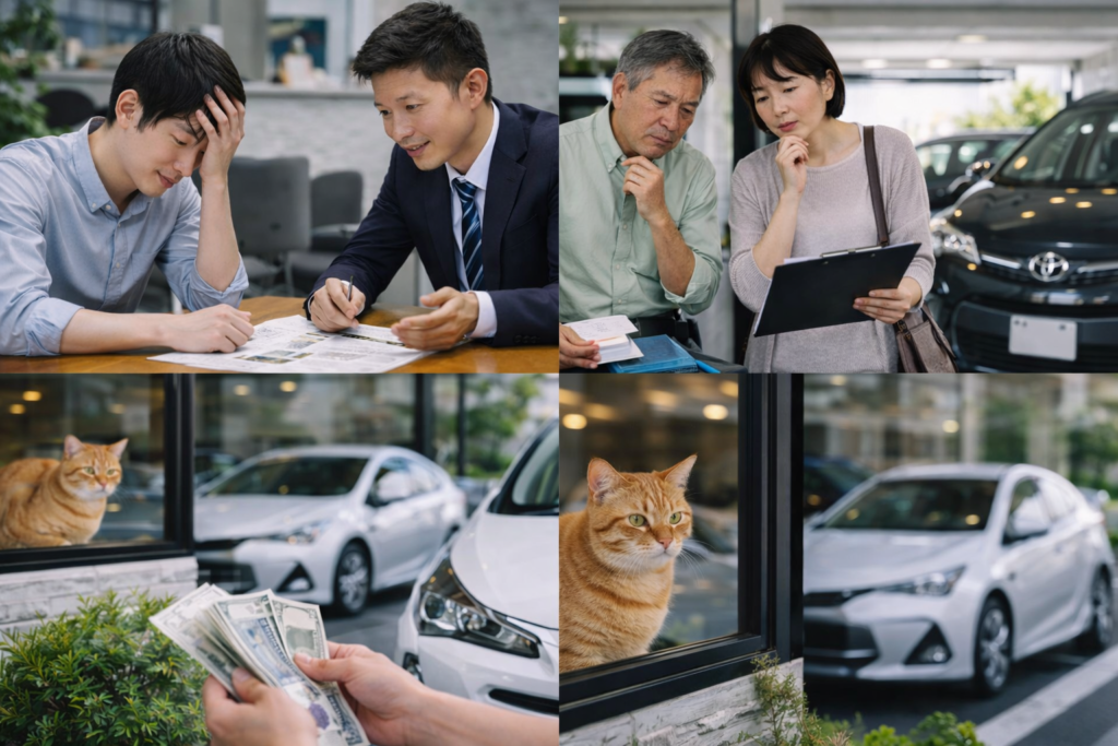 車の購入や買取について気軽に相談できる安心感のある中古車店の店内風景｜カーマッチ岐阜美濃加茂店