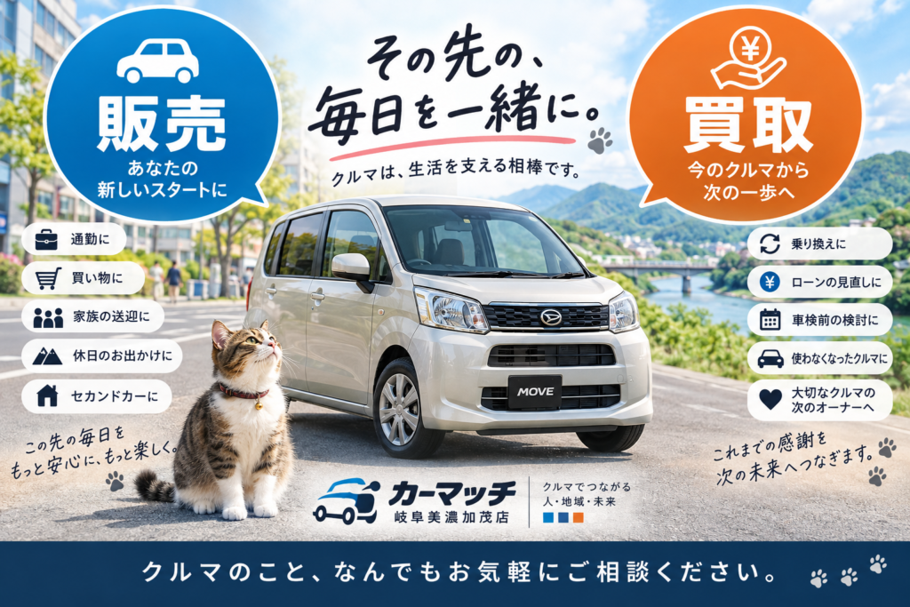 岐阜で毎日の生活に合うムーヴの中古車購入と車買取を相談できるカーマッチ岐阜美濃加茂店