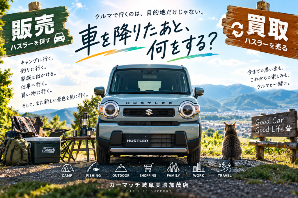 岐阜で車を降りた後の暮らしからハスラーの中古車購入と車買取を考えるカーマッチ岐阜美濃加茂店