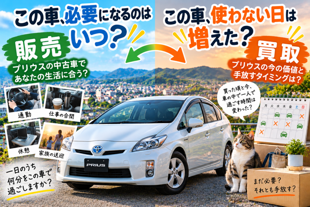 プリウスで一人になる時間から中古車購入と車買取を考えるカーマッチ岐阜美濃加茂店