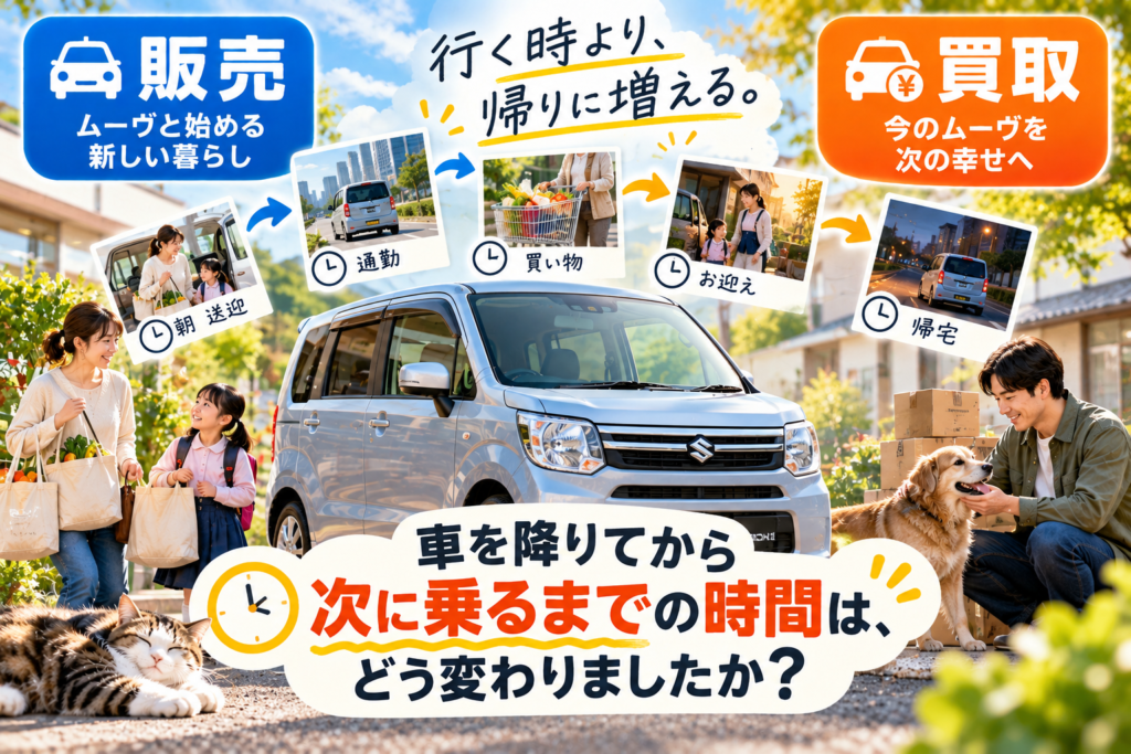 車を降りてから次に乗るまでの時間からワゴンRの中古車購入と車買取を考えるカーマッチ岐阜美濃加茂店