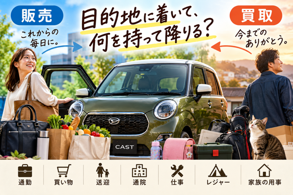 車から降りる時の持ち物からキャストの中古車購入と車買取を考えるカーマッチ岐阜美濃加茂店
