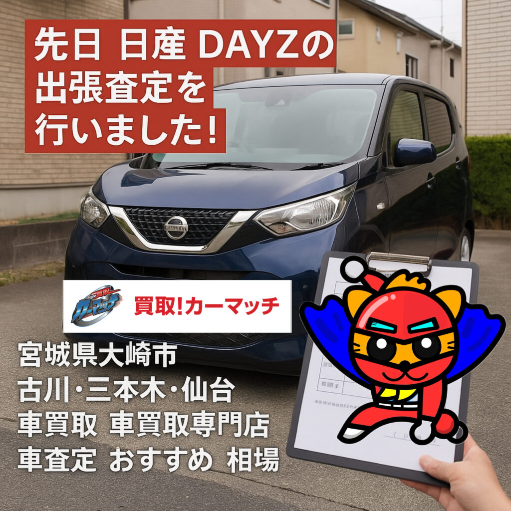 【出張査定事例】日産DAYSの査定を行いました！【宮城県大崎市】