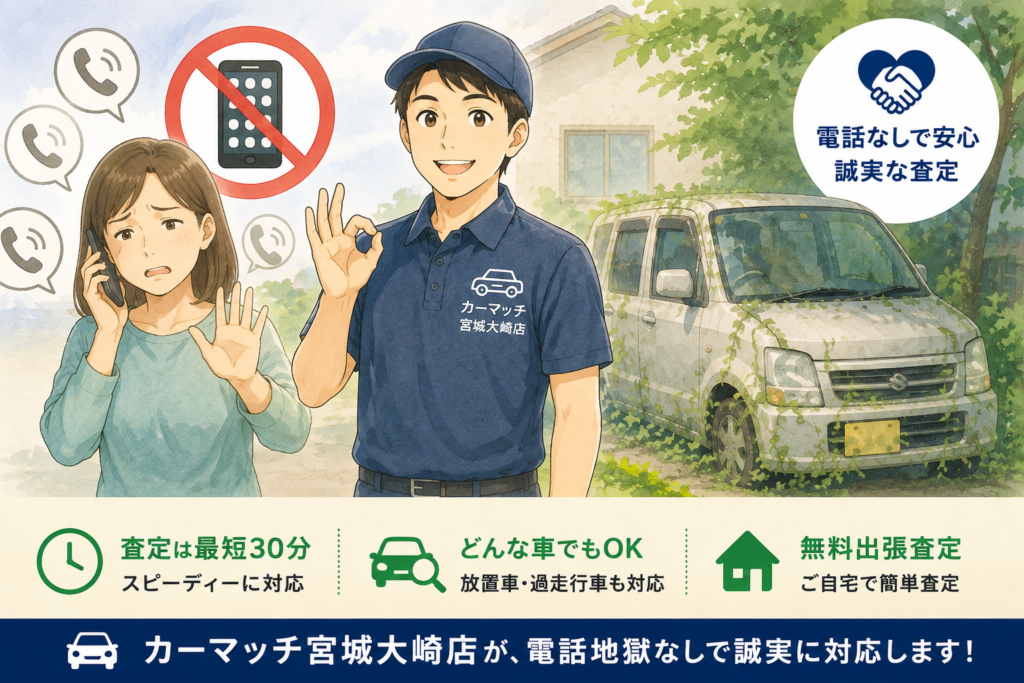 鳴り止まない電話はもう嫌だ!電話地獄なしの誠実車買取