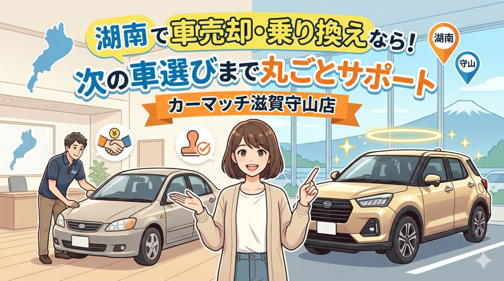 湖南で車売却・乗り換えなら!次の車選びまで丸ごとサポート|カーマッチ滋賀守山店