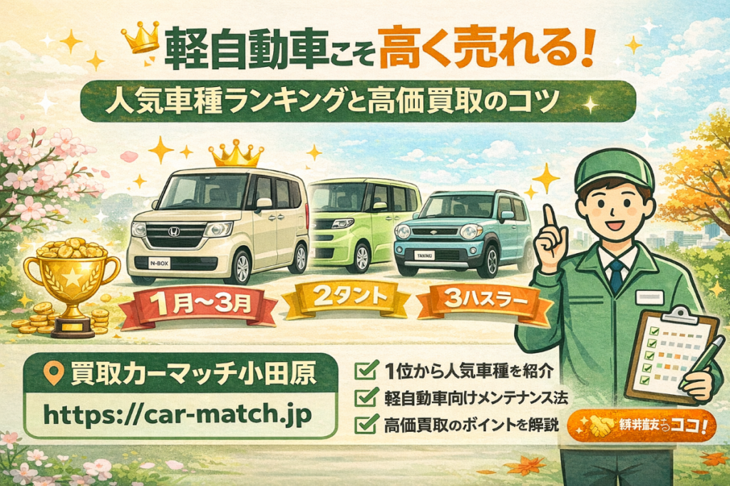 軽自動車こそ高く売れる!人気車種ランキングと高価買取のコツ