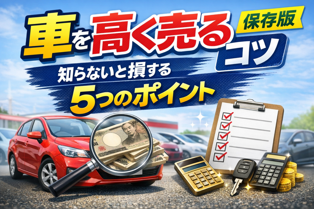 【保存版】車を少しでも高く売るためにやるべき5つのポイント