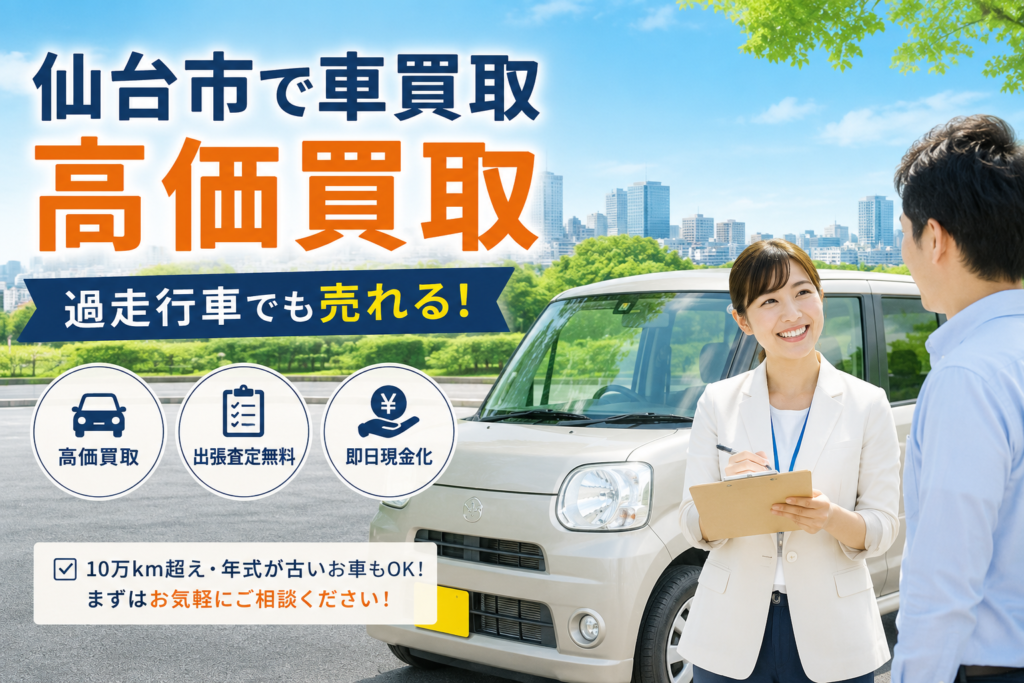 【仙台市】車買取で高価査定｜即日現金化・出張査定OK