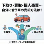 下取り・買取・個人売買…自分に合う車の売却方法は？